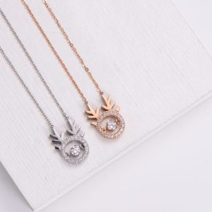 TN493 Dây chuyền titan thời trang hình tròn tuần lộc