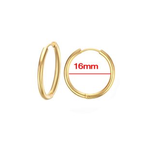 BT159 Bông tai inox nam khoen tròn mạ vàng
