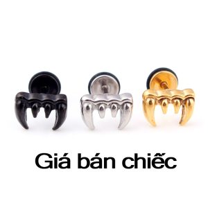 BT168 Bông tai nam inox móng vút độc đẹp cá tính