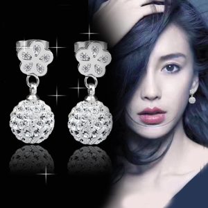 BT325 Bông tai nữ inox tòn ten hoa mai trái châu sang trọng