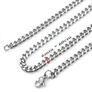 DC062 Dây chuyền nam Titan kiểu lật đơn vát cạnh 6mm