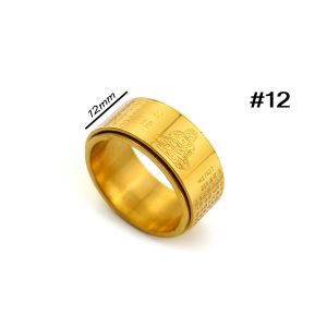 N582 Nhẫn bát nhã titan hình phật (size 12)