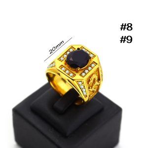 N594 Nhẫn nam titan rồng đá đen (Size 8-9)