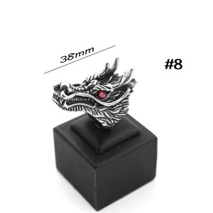N596 Nhẫn nam titan đầu rồng (Size 8)