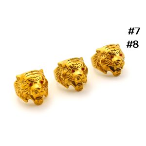 N597 Nhẫn nam Titan đầu con hổ mạ vàng (Size 7-8)