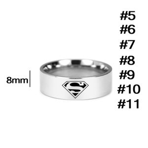 N652 Nhẫn inox khắc superman bảng 8ly