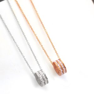 TN556 Dây chuyền titan 2 hàng đá vuông