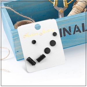 BT241 Sét 3 đôi bông tai,hoa tai lo xo inox sơn đen