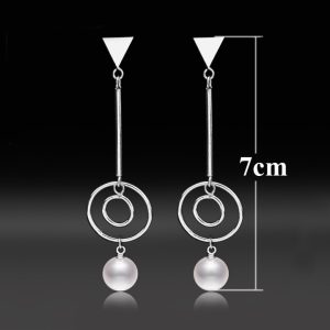 BT355 Bông tai nữ inox tòn ten ngọc trai
