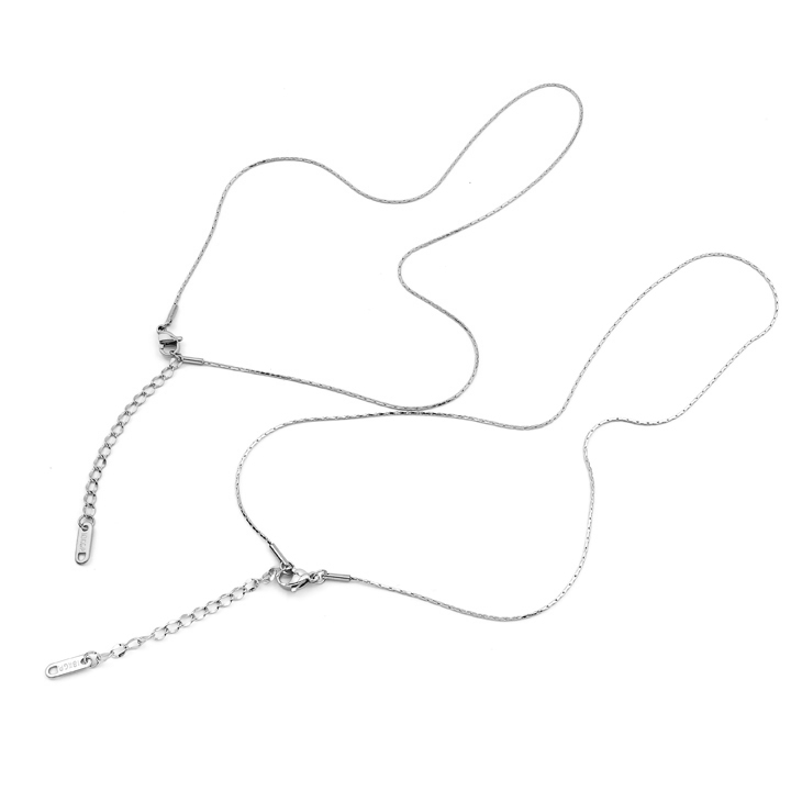 TN675 Dây chuyền nữ titan trơn không mặt dài 40+5cm - Ảnh 2
